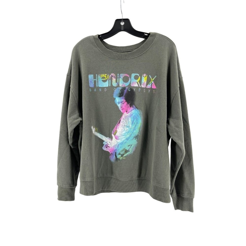 Hendrix Women's Gray 2 Sided Graphic Rock N Roll 1970 Tour Sweatshirt Size XXL - Picture 2 of 10